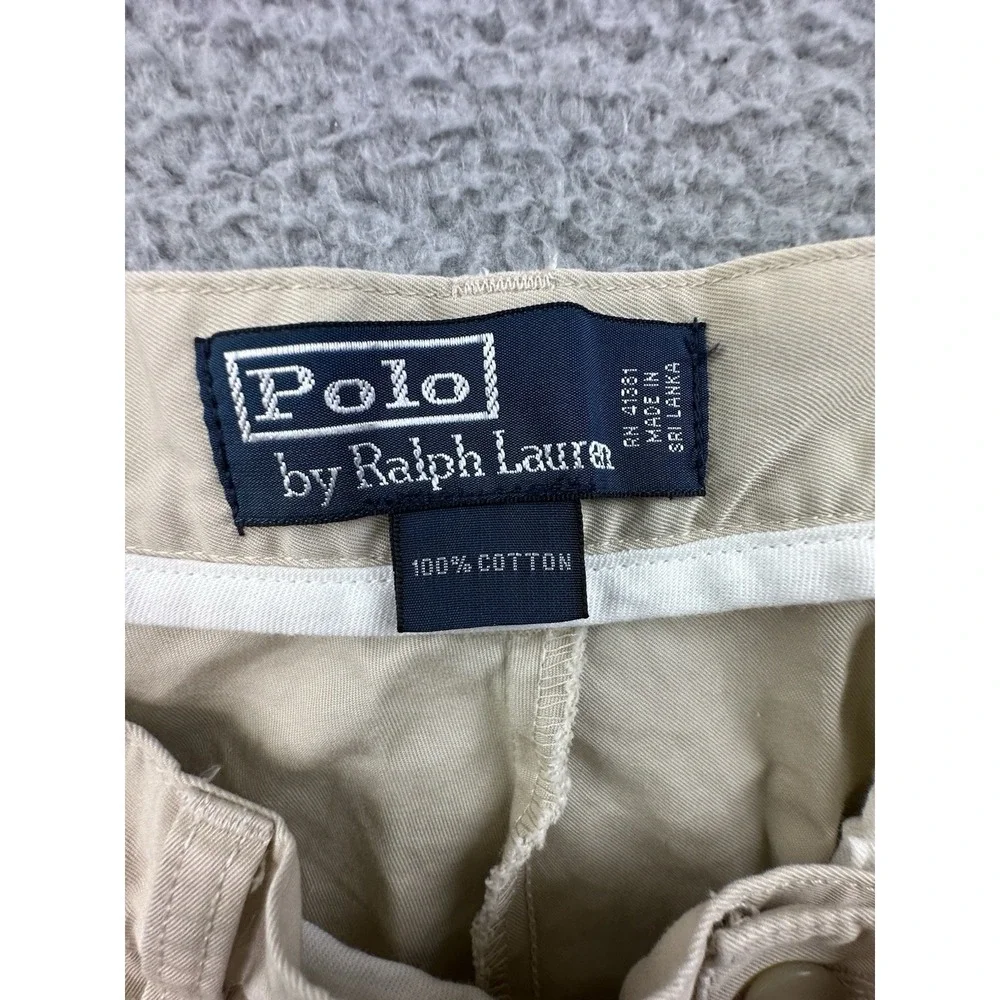 VTG Polo Ralph Lauren Chino Shorts Mens 35 Beige 9
